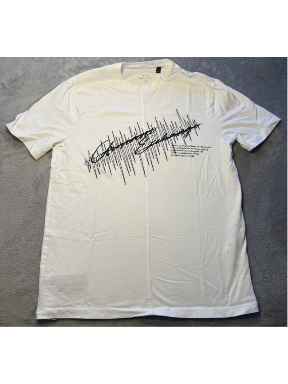 Armani Exchange White And Black T-Shirt AX Logo Size Small